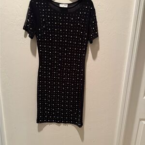 Women's VineTree Black Studded Dress-Very sheer -Size M